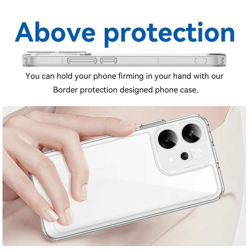 For Oppo Reno14 5G (Global) Case TPU + Acrylic Protective Clear Phone Cover - Transparent