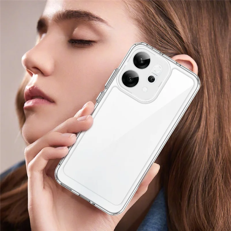 For Oppo Reno14 5G (Global) Case TPU + Acrylic Protective Clear Phone Cover - Transparent