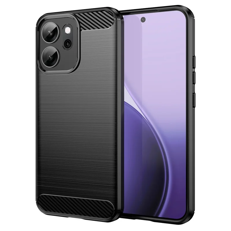 Чехол для Oppo Reno14 F 5G с защитной текстурой углеродного волокна – Черный