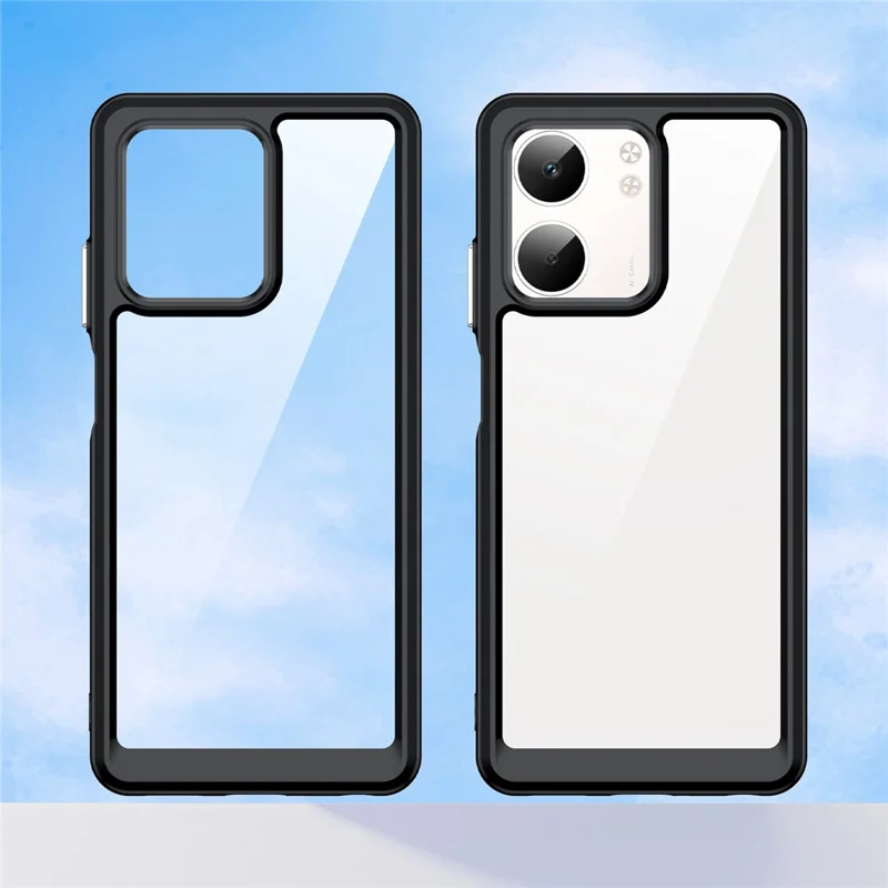 For Oppo A5x 4G / A5x 5G Case TPU + Acrylic Protective Clear Phone Cover - Black