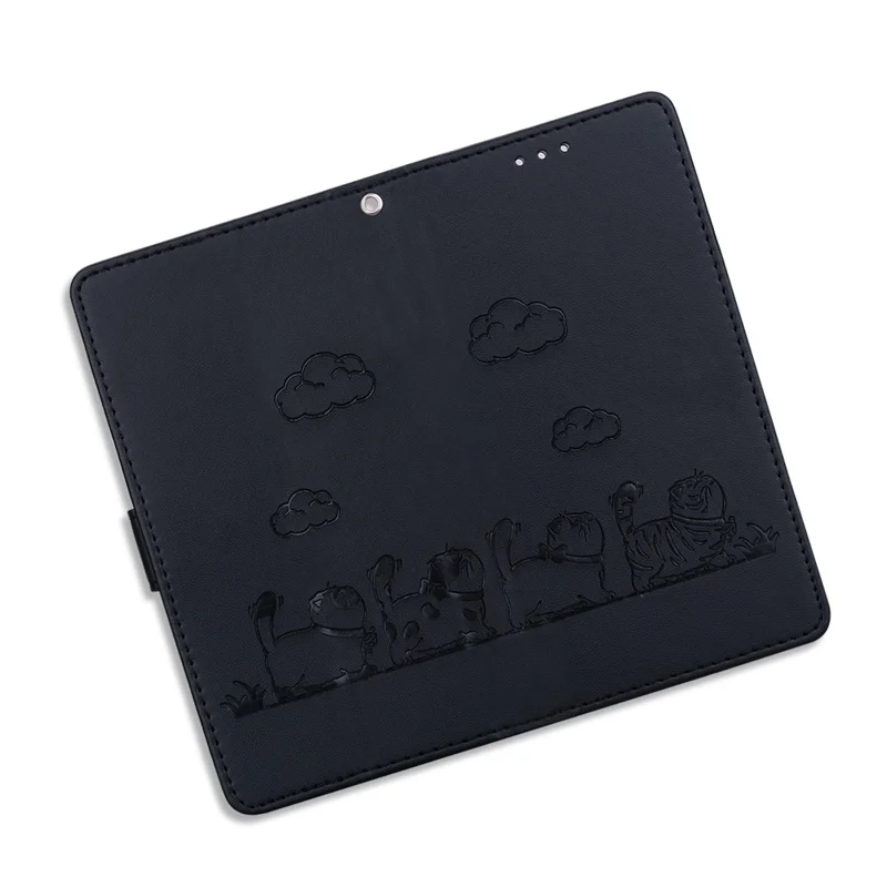 For OnePlus Nord 5 5G Case RFID Blocking Kitten Pattern TPU + PU Leather Phone Cover with Wrist Strap - Black