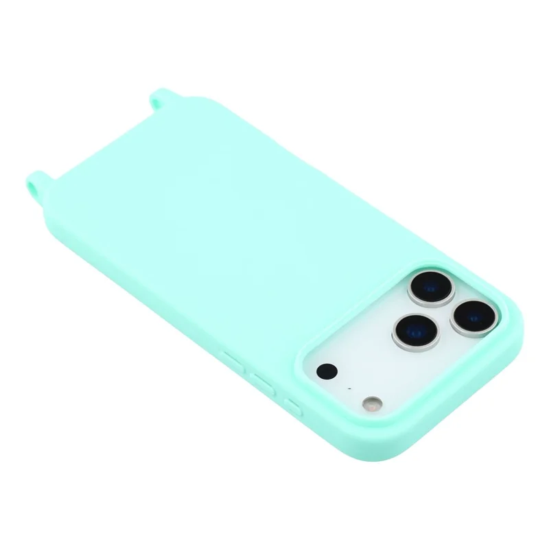 For iPhone 17 Pro Max Case Soft TPU Protective Phone Cover with Lanyard Holes - Mint Green