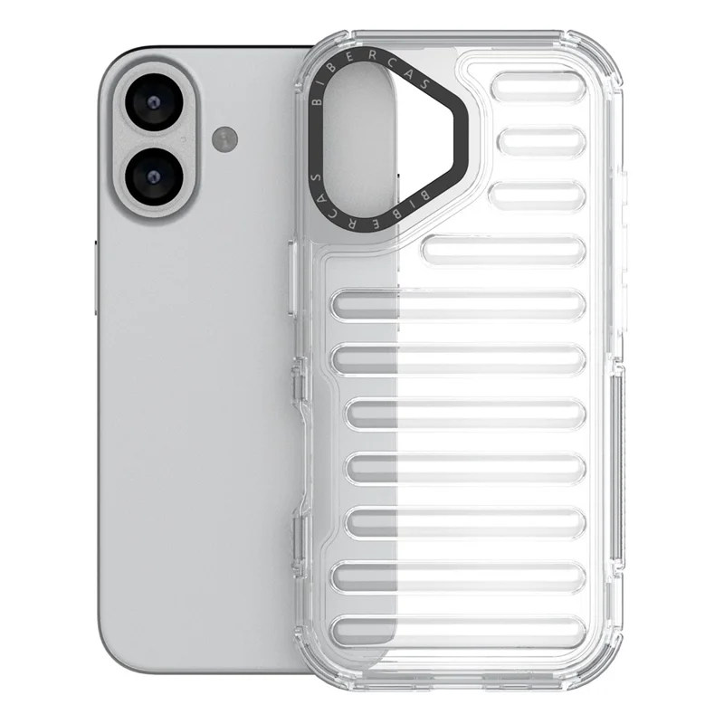 Étui pour iPhone 17 Conception à rayures Antidérapant Détachable TPU + Housse de téléphone PC - Transparent