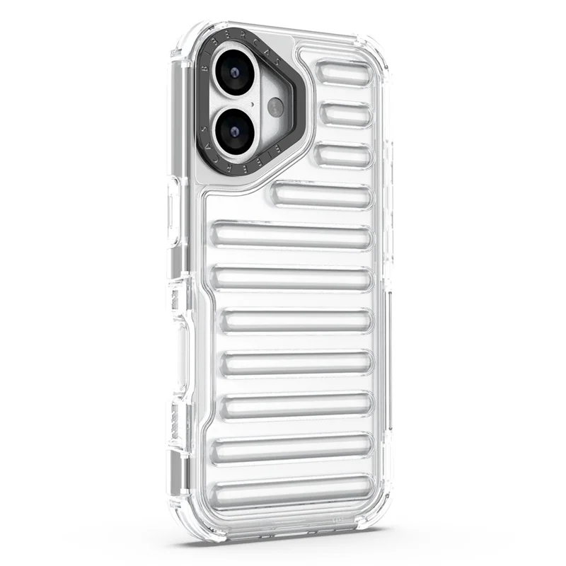 Étui pour iPhone 17 Conception à rayures Antidérapant Détachable TPU + Housse de téléphone PC - Transparent
