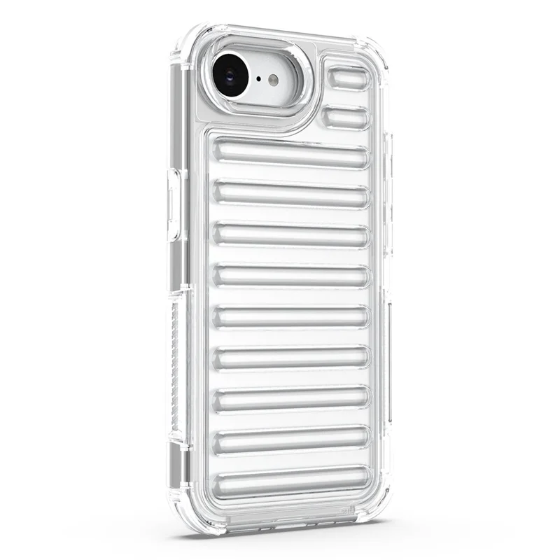 Capa para iPhone 16e Design de Listras Antiderrapante Destacável TPU + PC - Transparente
