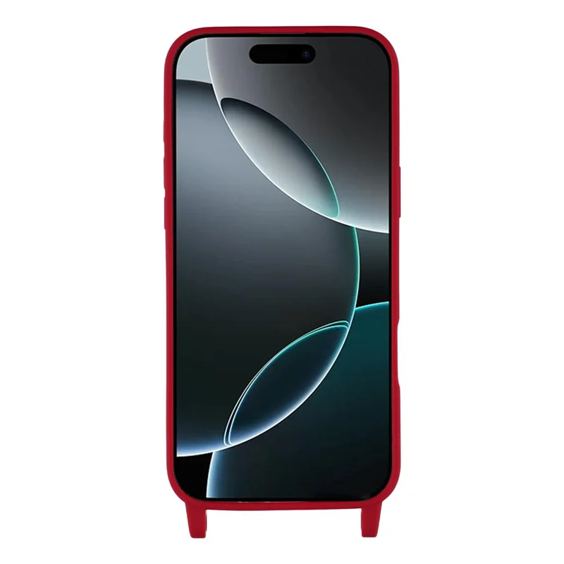 For iPhone 17 Pro Case Soft TPU Protective Phone Cover with Lanyard Holes - Dark Red