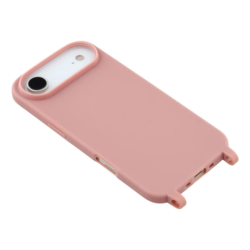 Pour iPhone 17 Air Case Étui de protection en TPU souple avec trous pour dragonne - Rose profond