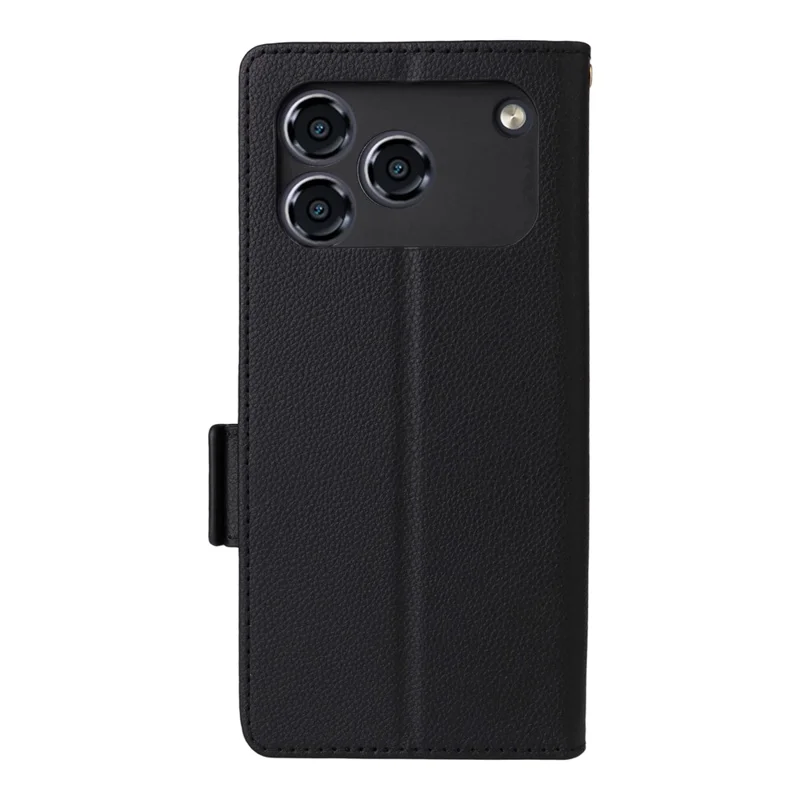 Capa para ZTE Blade A36 / nubia A36 com Alça de Pulso Textura de Couro Sintético Carteira para Celular - Preto