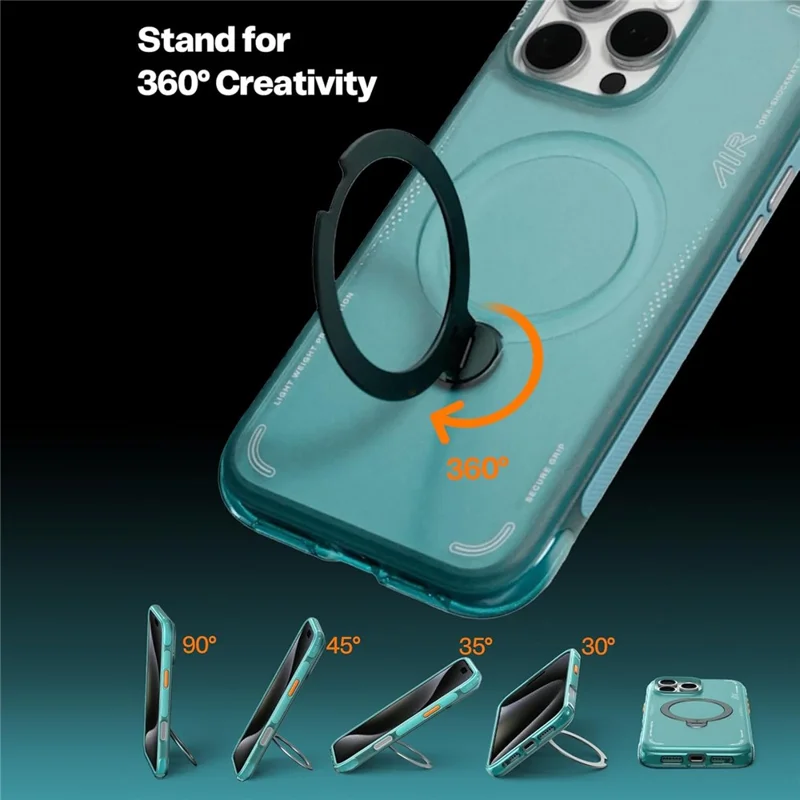 TORRAS Ostand Q3 Air Series For iPhone 16 Pro Max Case with Kickstand Compatible with MagSafe Shockproof PC + TPU Phone Cover (Amazon Packaging, No EAN Code) - Blue