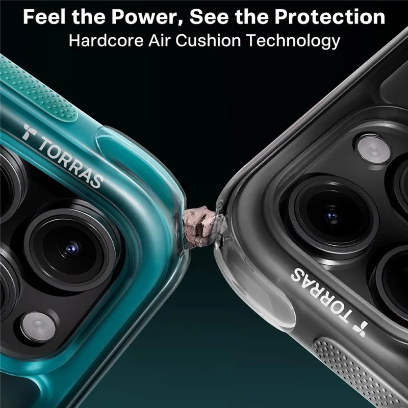 TORRAS Ostand Q3 Air Series For iPhone 16 Pro Max Case with Kickstand Compatible with MagSafe Shockproof PC + TPU Phone Cover (Amazon Packaging, No EAN Code) - Blue