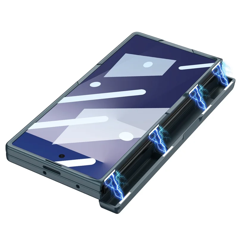 Étui GKK pour Samsung Galaxy Z Fold7 5G Charnière magnétique Protection PC + Verre trempé Support Housse de téléphone - Noir