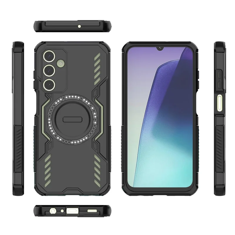 Per Samsung Galaxy A25 5G (Globale) (161,0 mm) Cover Magnetica Farfalla Armor Dissipazione del Calore PC + TPU - Nero