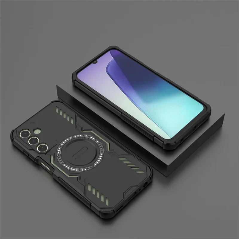 Per Samsung Galaxy A25 5G (Globale) (161,0 mm) Cover Magnetica Farfalla Armor Dissipazione del Calore PC + TPU - Nero