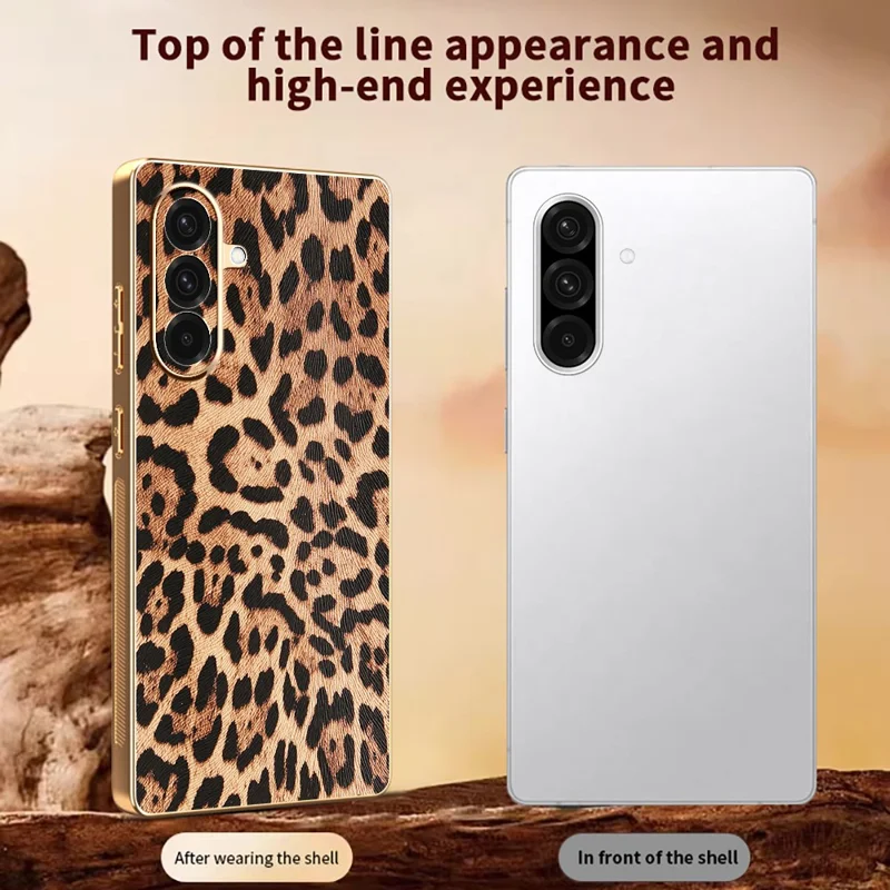 Für Samsung Galaxy A36 5G Hülle Leopardenmuster PU-Leder beschichtet TPU + PC Galvanisierung Handyhülle