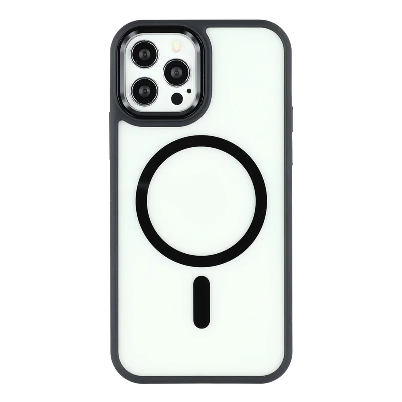 For iPhone 12 Pro Max Case Compatible with MagSafe Anti-Drop TPU+PC Phone Cover - Black