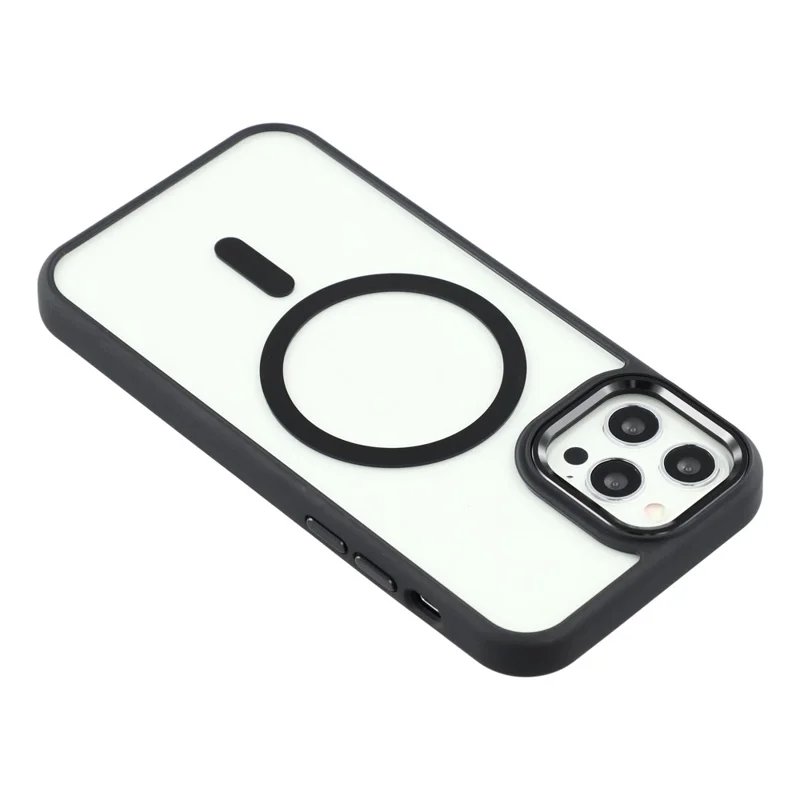 For iPhone 12 Pro Max Case Compatible with MagSafe Anti-Drop TPU+PC Phone Cover - Black