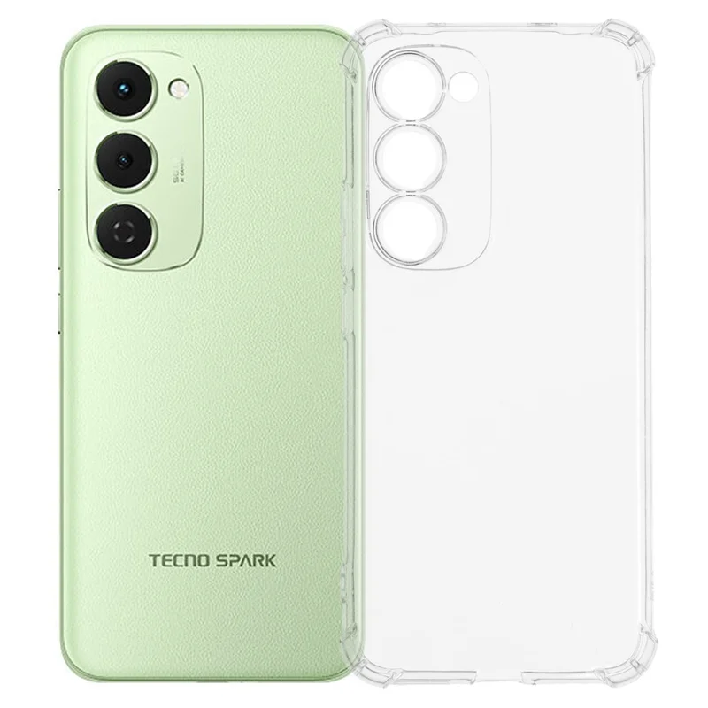 Für TECNO Spark 40 Pro+ 4G Hülle Verstärkte Vier-Ecken Stoßfeste Transparente TPU Handyhülle