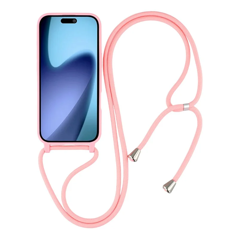 Étui d'air pour iPhone 17 en TPU Souple, Antichoc, avec Lanière Ajustable - Rose