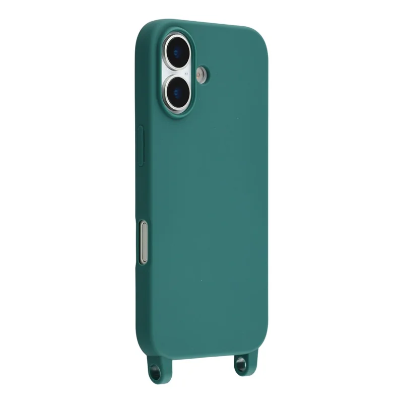 Coque pour iPhone 17 en TPU Souple Anti-Choc avec Lanière Réglable - Vert Foncé