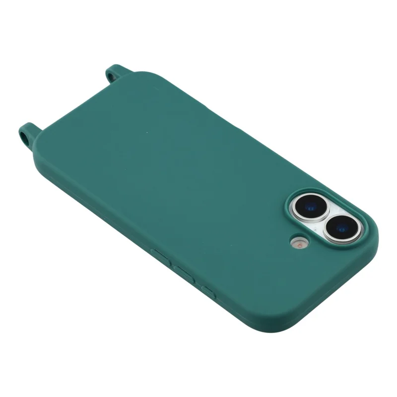 Coque pour iPhone 17 en TPU Souple Anti-Choc avec Lanière Réglable - Vert Foncé