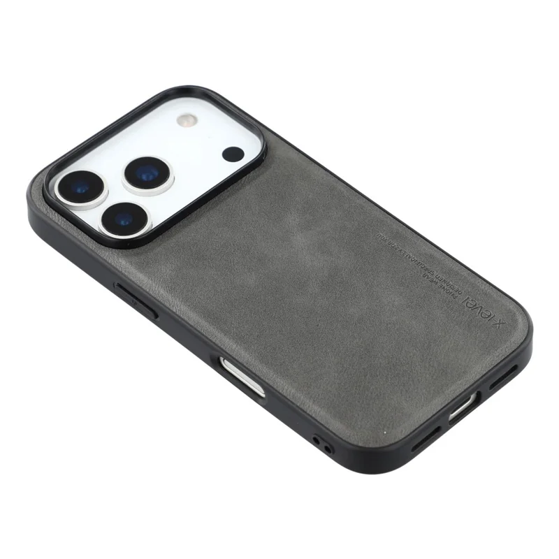 X-LEVEL Bojue-3 Série Capa de Couro para iPhone 17 Pro Max PC + TPU Capa Traseira para Celular - Cinza