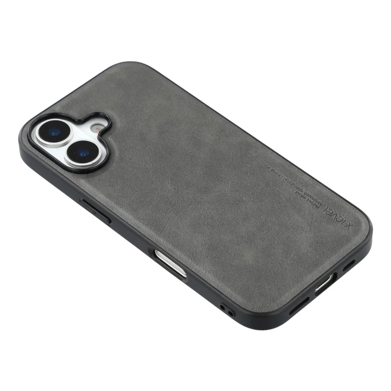 X-LEVEL Bojue-3 Serie Funda de Cuero para iPhone 17 con Carcasa Rígida PC+TPU - Gris