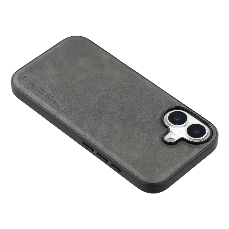 X-LEVEL Bojue-3 Serie Funda de Cuero para iPhone 17 con Carcasa Rígida PC+TPU - Gris