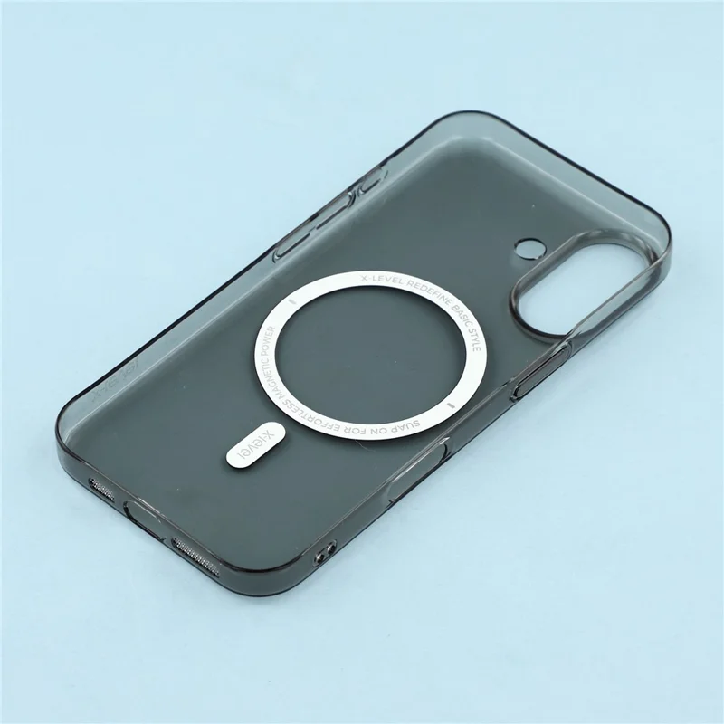X-LEVEL Para Capa de iPhone 17 Compatível com MagSafe Traseira Clara Slim Hard PC Capa de Telefone - Transparente Preto