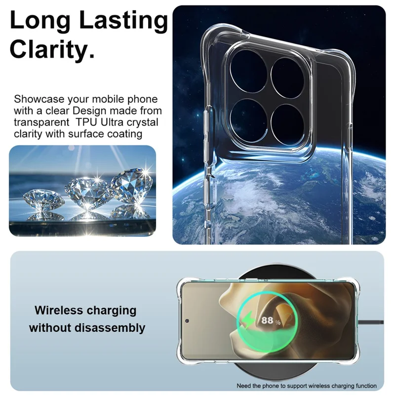 IMAK For Motorola Edge 60 Pro 5G Case TPU Phone Cover Airbag Shockproof Protection - Transparent