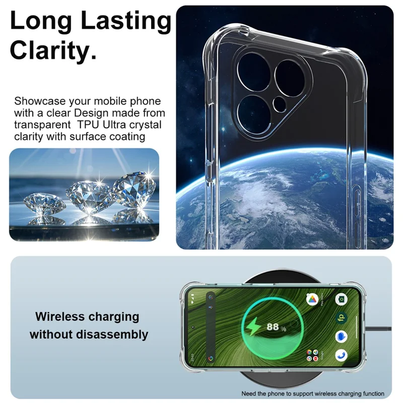 IMAK Für Fairphone (Gen. 6) Hülle TPU Handyhülle mit Airbag Stoßschutz - Transparent