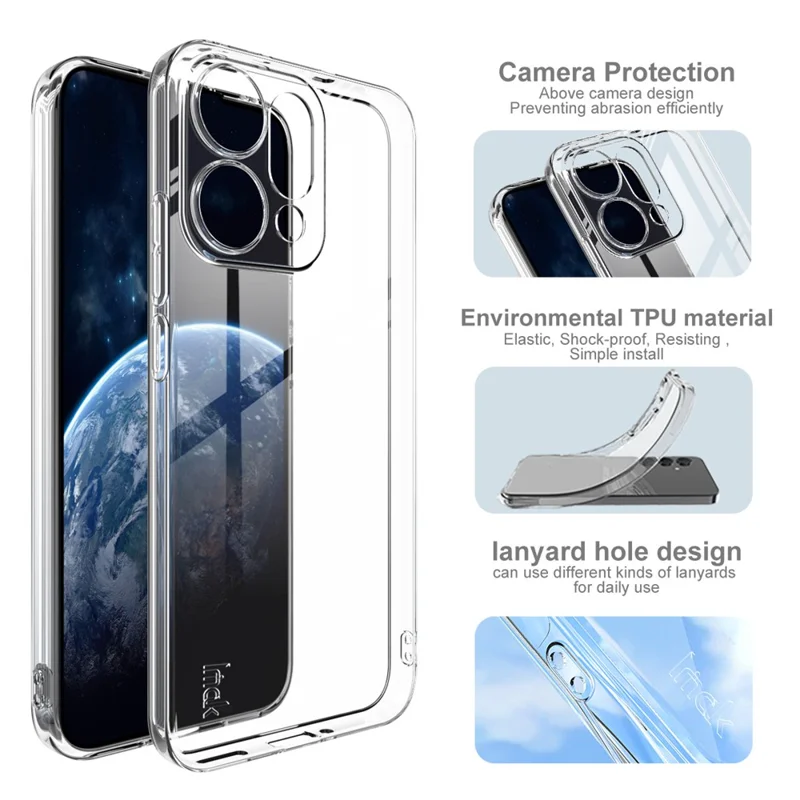 Funda IMAK UX-5 Series para Oppo Reno14 5G (Global) Antichoque TPU Transparente Delgada