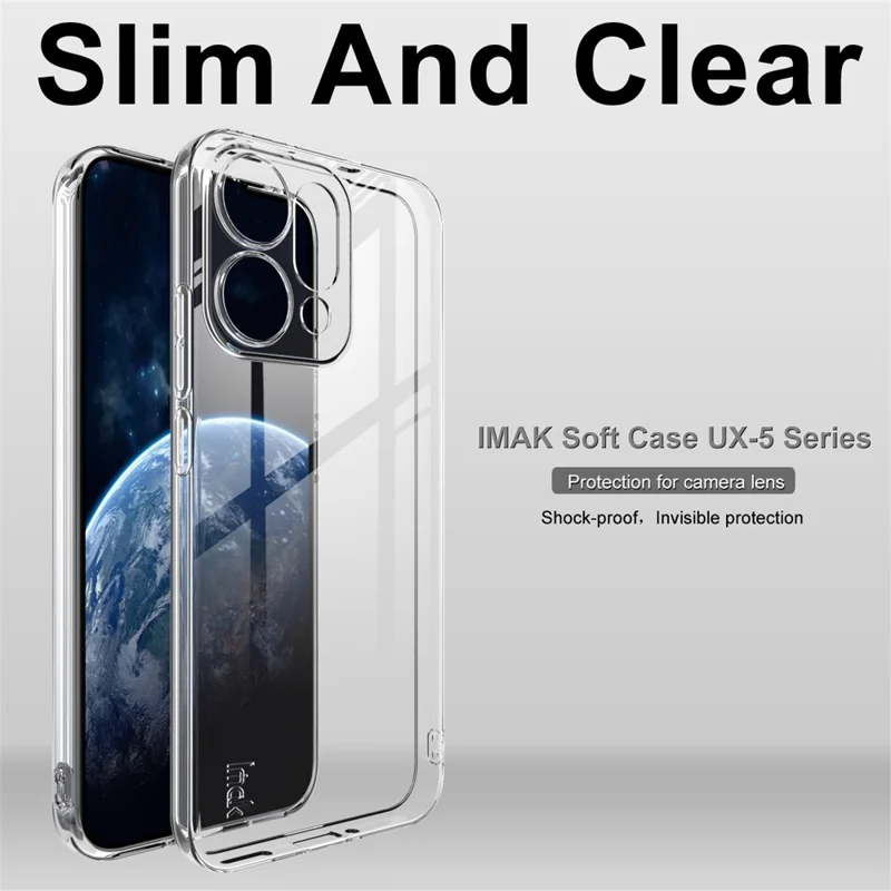 Funda IMAK UX-5 Series para Oppo Reno14 5G (Global) Antichoque TPU Transparente Delgada