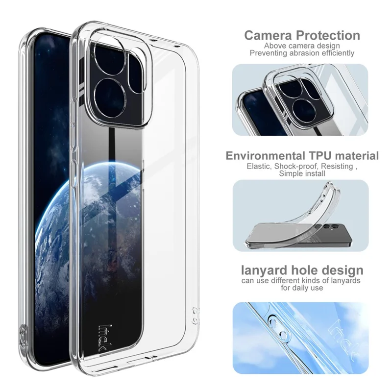 Чехол IMAK UX-5 Series для Oppo Reno14 F 5G противоударный TPU прозрачный тонкий защитный