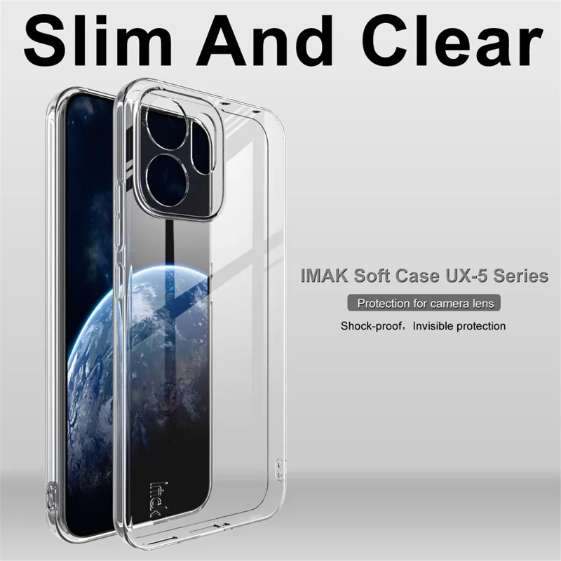 Чехол IMAK UX-5 Series для Oppo Reno14 F 5G противоударный TPU прозрачный тонкий защитный