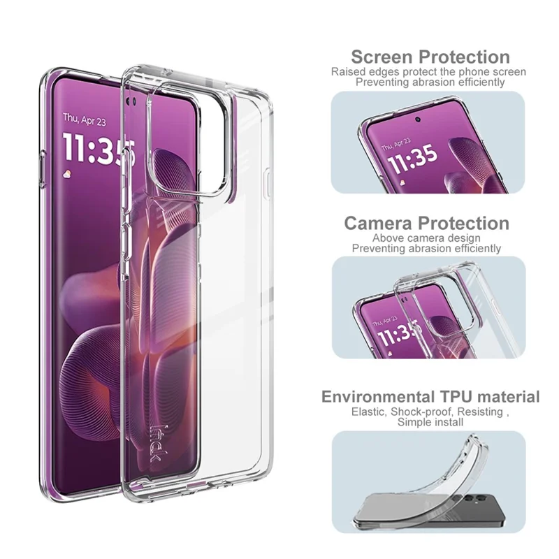 IMAK UX-10 Series For Motorola Edge 60 Pro 5G Clear Phone Case Soft TPU Mobile Back Cover