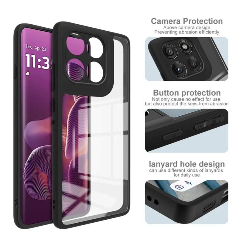 Cover IMAK UX-9A Series per Motorola Edge 60 Pro 5G - Custodia Trasparente in TPU e PC con Angoli Rinforzati