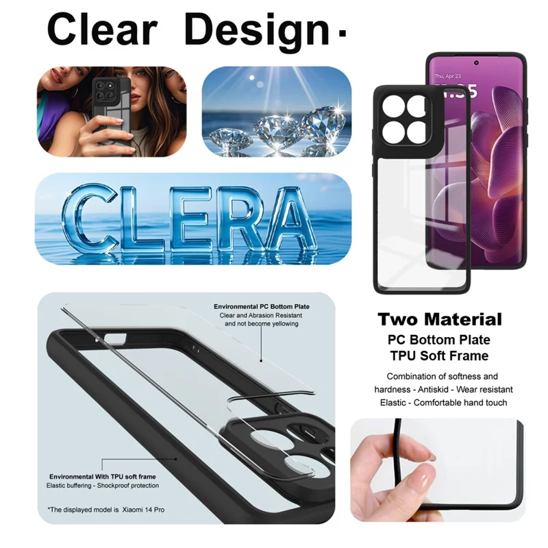 Cover IMAK UX-9A Series per Motorola Edge 60 Pro 5G - Custodia Trasparente in TPU e PC con Angoli Rinforzati