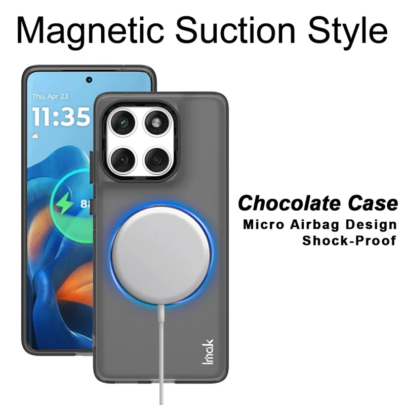 Cover posteriore IMAK per Motorola Edge 60 Fusion 5G / 60s 5G / 60 5G compatibile con MagSafe in PC + TPU - Nero