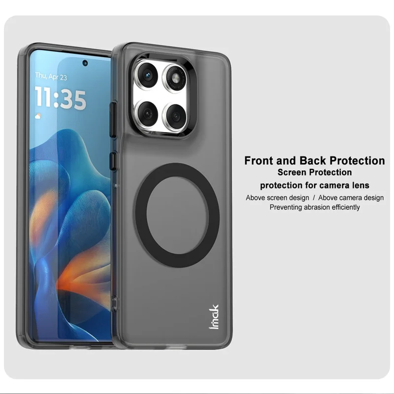 Cover posteriore IMAK per Motorola Edge 60 Fusion 5G / 60s 5G / 60 5G compatibile con MagSafe in PC + TPU - Nero