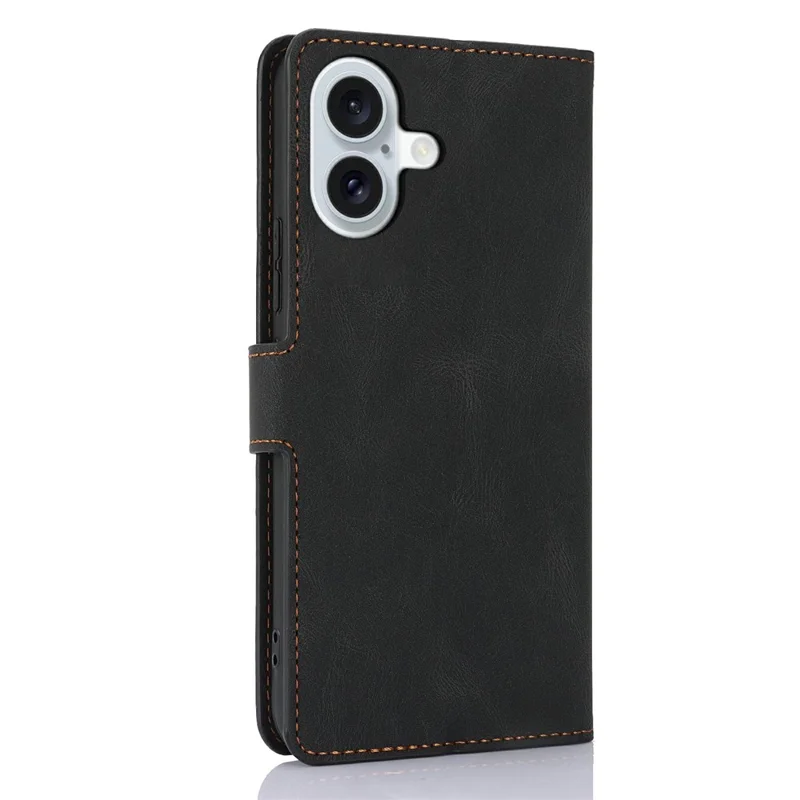 Cover per iPhone 17 in Pelle PU con Porta Carte e Supporto - Nero