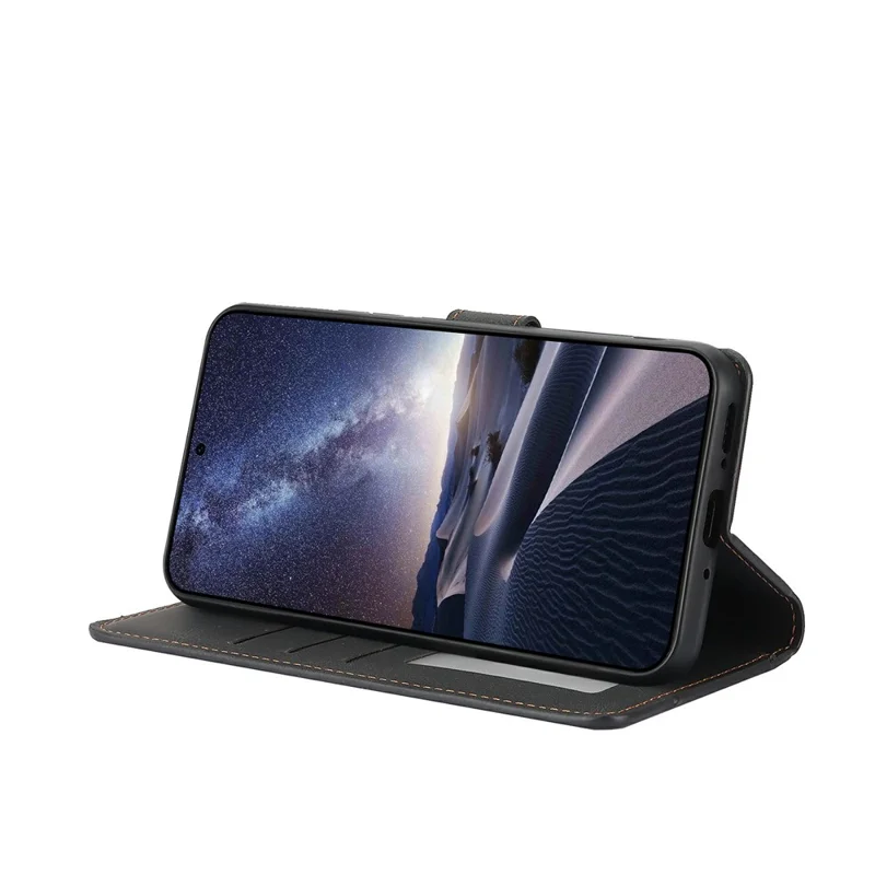 Étui en cuir PU pour iPhone 17 Pro avec support de portefeuille - Noir