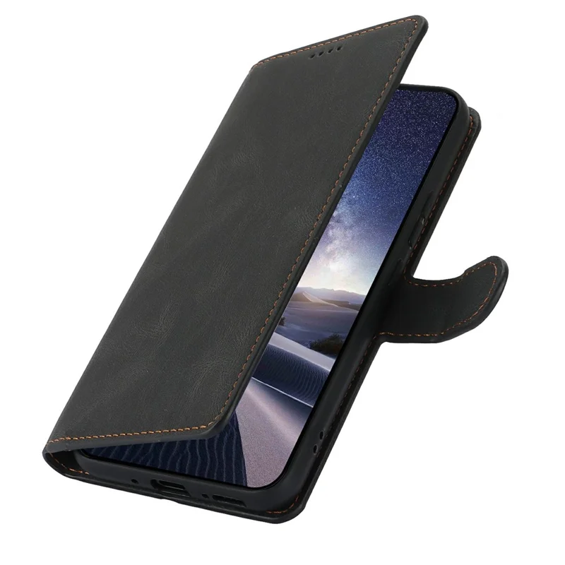 Étui en cuir PU pour iPhone 17 Pro avec support de portefeuille - Noir