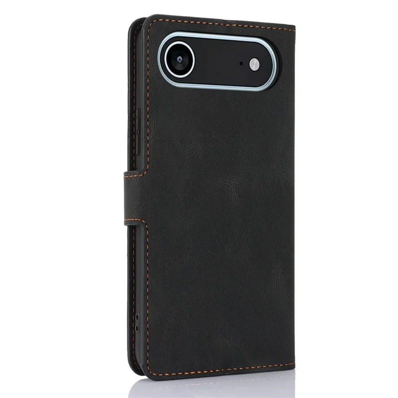 Étui air pour iPhone 17 en cuir PU avec porte-cartes - Noir