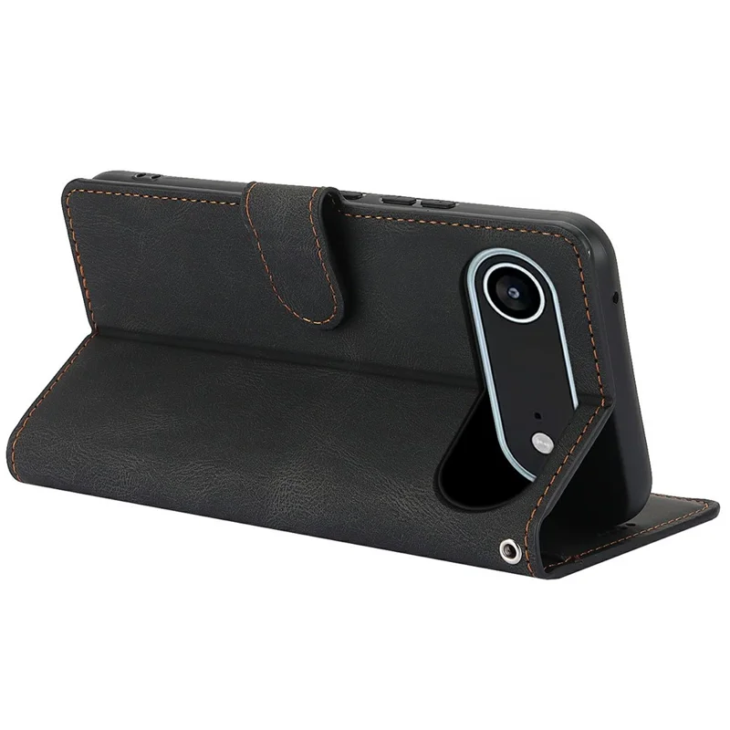 Étui air pour iPhone 17 en cuir PU avec porte-cartes - Noir