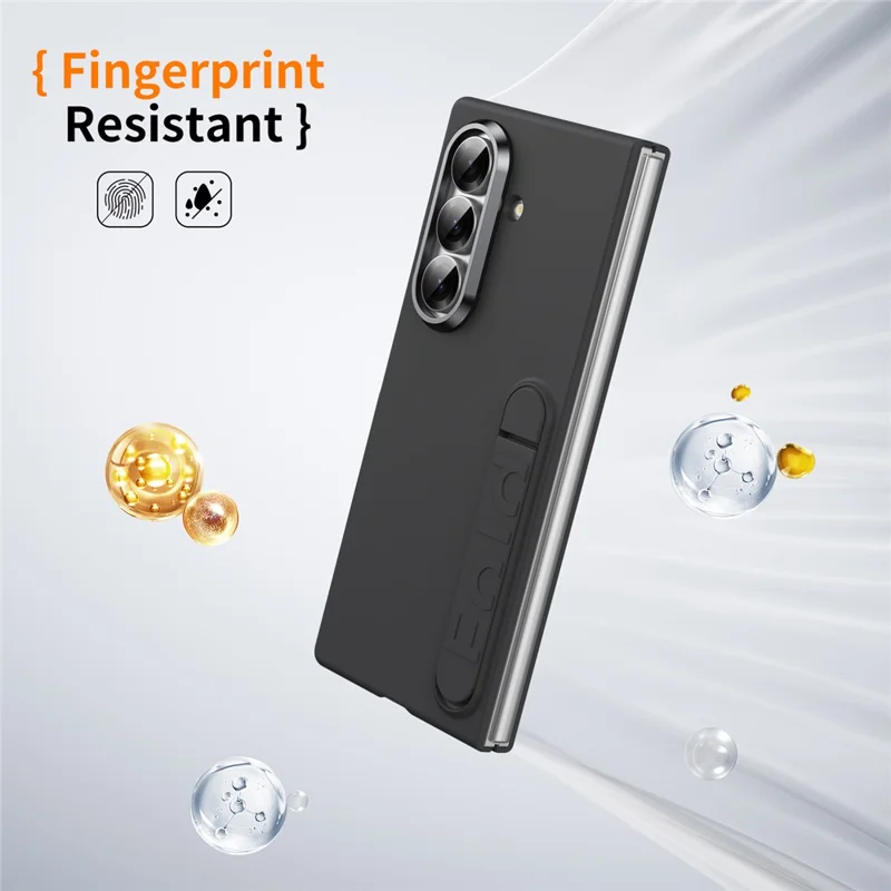 Für Samsung Galaxy Z Fold7 5G Handyhülle mit Ständer PC-Abdeckung mit gehärtetem Glas-Displayschutz - Schwarz