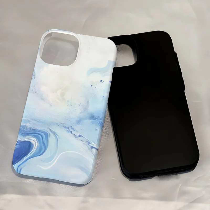 Чехол для iPhone 16 Pro Max с мраморным узором методом термопереноса, жесткий ПК + ТПУ - HZ991