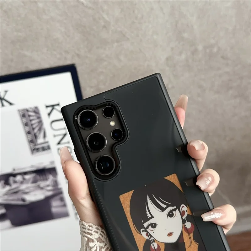 For Samsung Galaxy S25 Ultra E Ink Phone Cover 4-Color Display Pattern Customized Case - Black