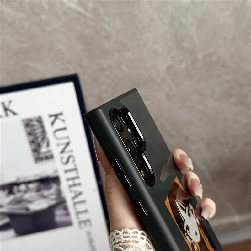 For Samsung Galaxy S25 Ultra E Ink Phone Cover 4-Color Display Pattern Customized Case - Black