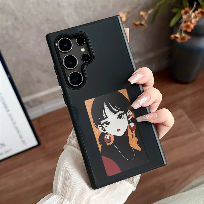 For Samsung Galaxy S25 Ultra E Ink Phone Cover 4-Color Display Pattern Customized Case - Black