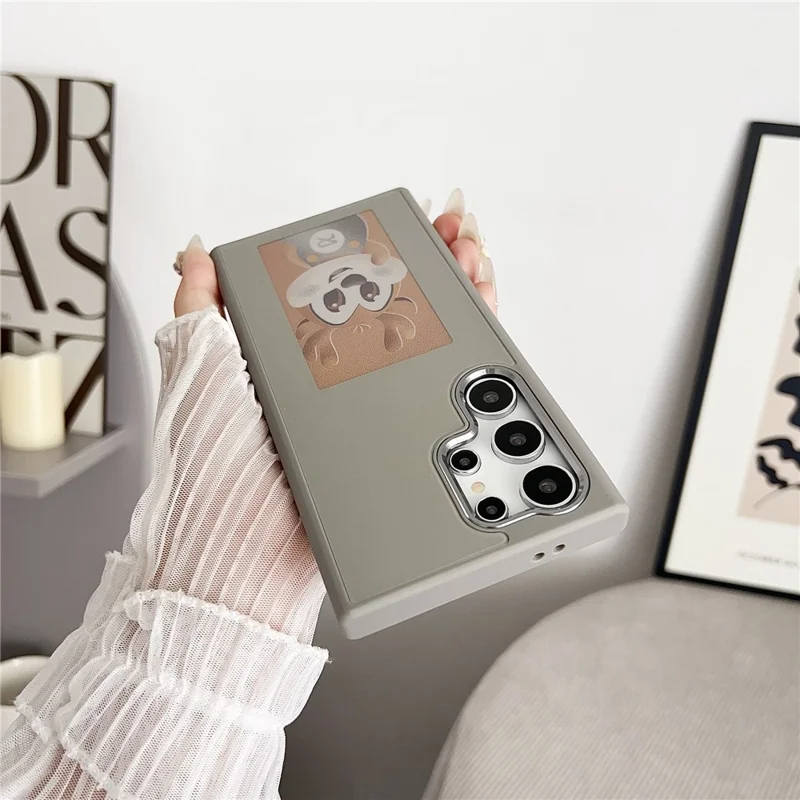 For Samsung Galaxy S25 Ultra E Ink Phone Cover 4-Color Display Pattern Customized Case - Grey